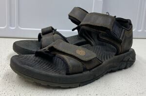 Men Teva Hudson leather outdoor hiking performance strap sandals shoes, 8